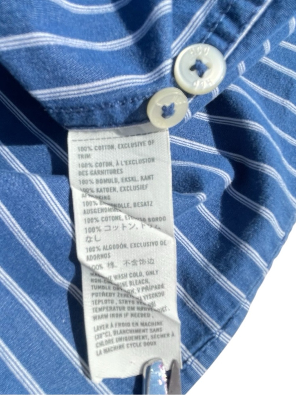 Hollister Blue & Cream Striped Button-Up Shirt - Picture 3 of 7